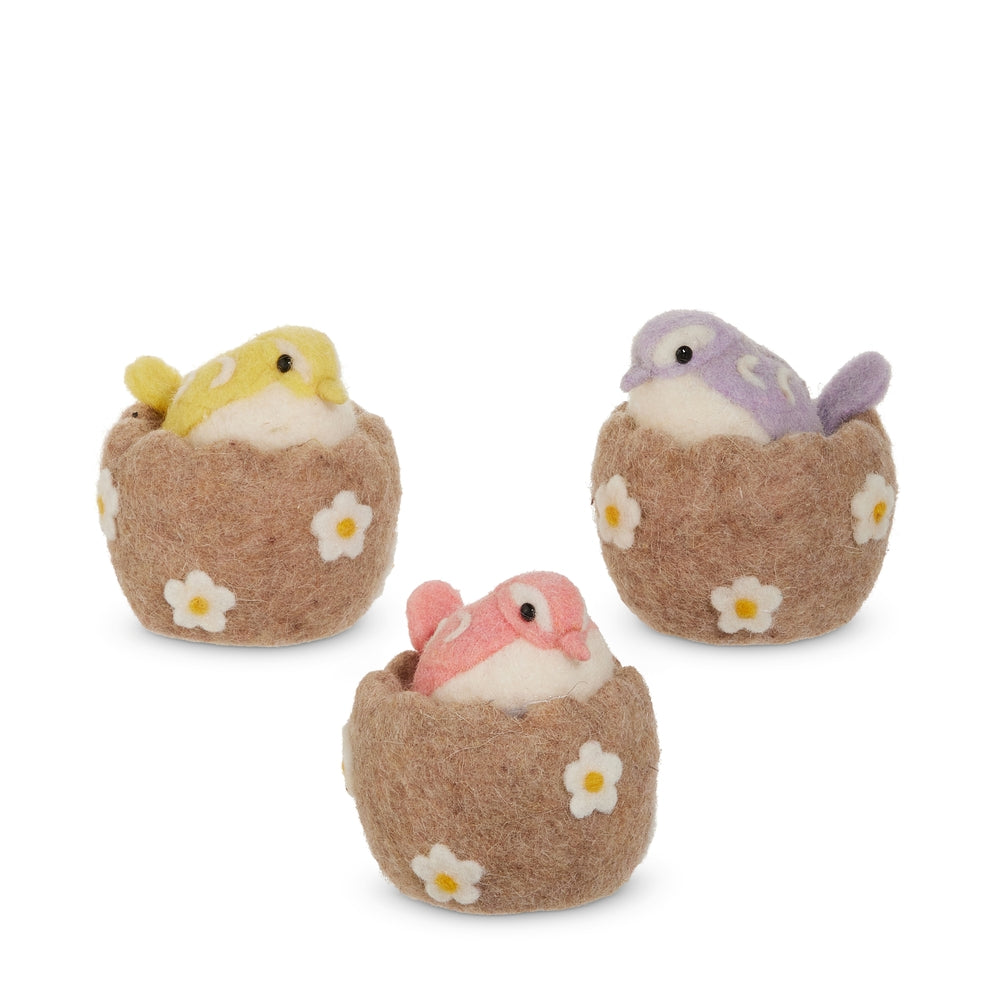 3.5" Felt Bird in Nest