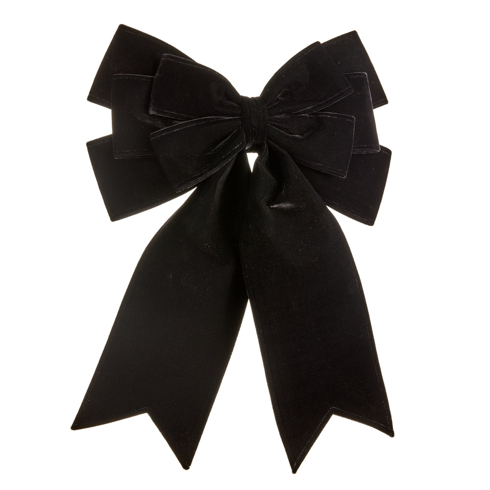 22" Black Velvet Bow Ornament