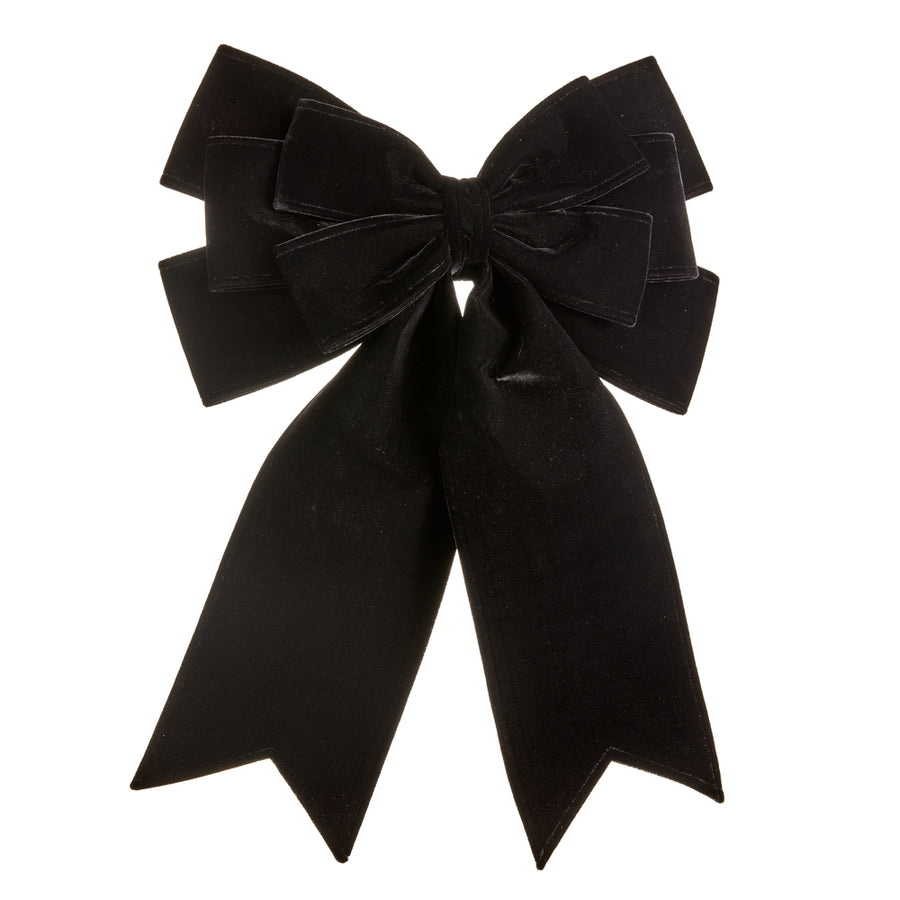 22" Black Velvet Bow Ornament