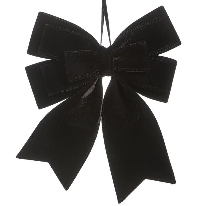 10" Black Velvet Bow Ornament