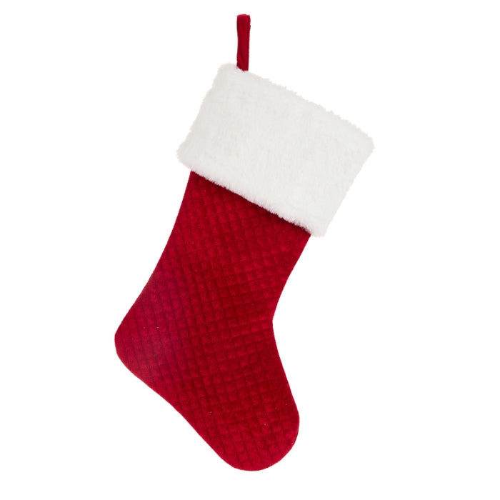 19.5" Red Quilted Velvet Stocking