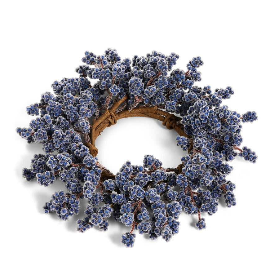 4.25" Iced Blue Berry Candle Ring