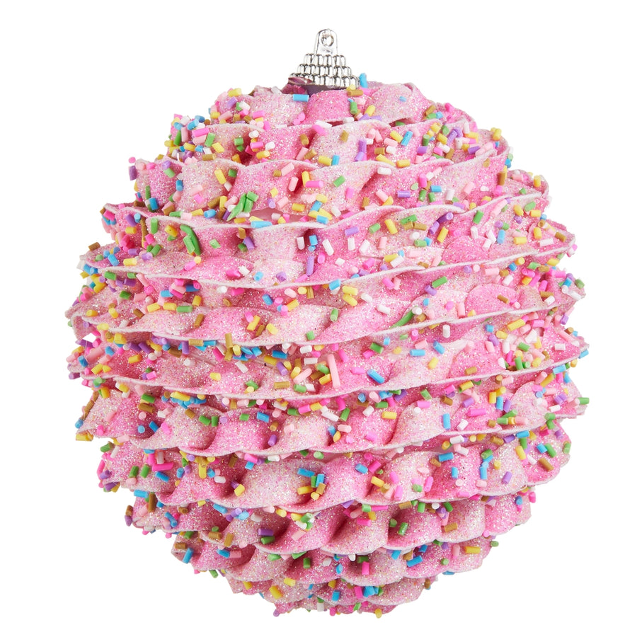 5" Pink Sprinkle Ball Ornament