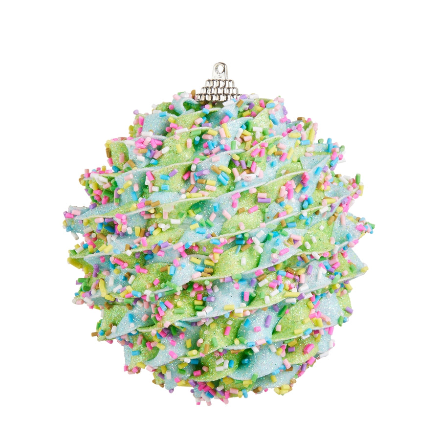 4" Blue Sprinkle Ball Ornament