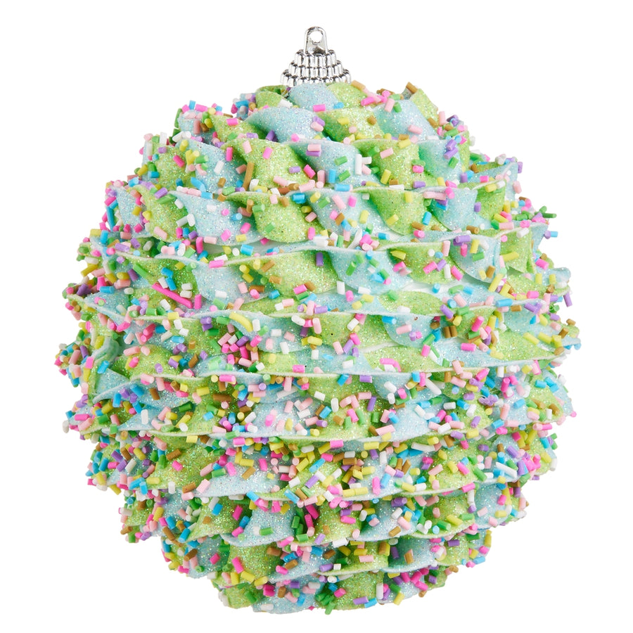 5" Blue Sprinkle Ball Ornament