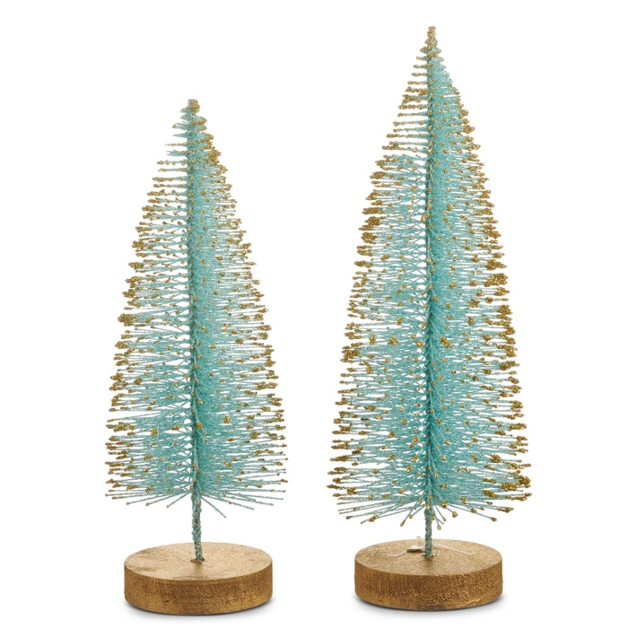 12" Blue Bottle Brush Trees