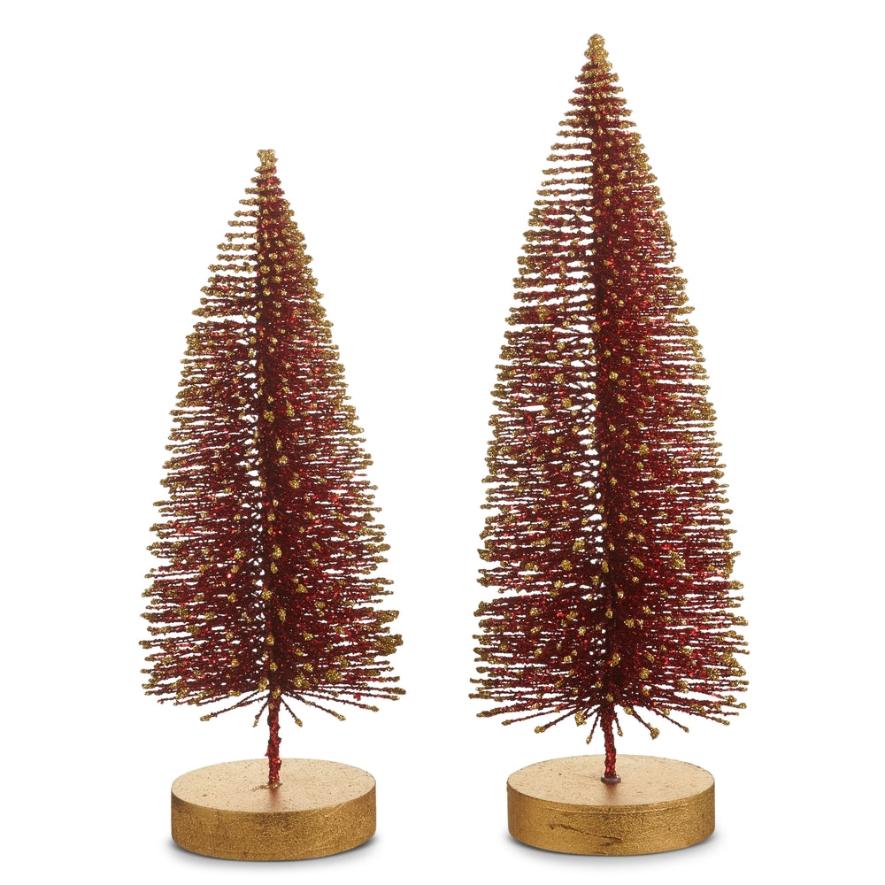 12" Red Bottle Brush Trees