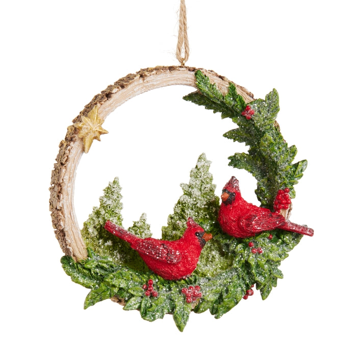 4.75" Woodland Noel Cardinals Ornament