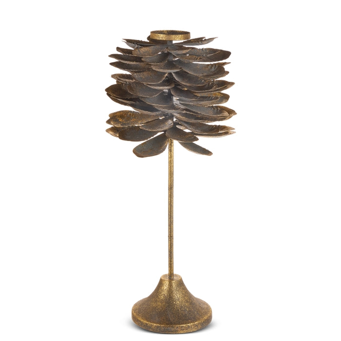 22.5" Antique Pinecone Candle Holder