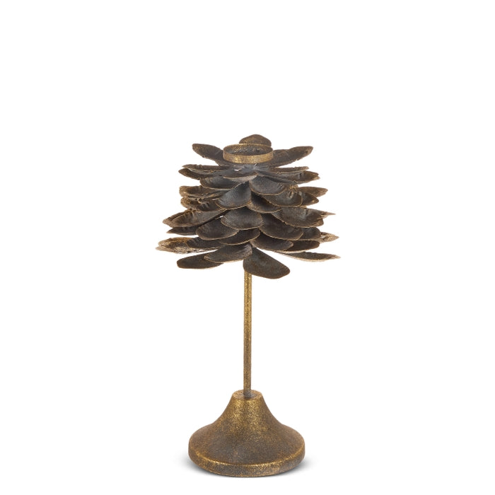 17" Antique Pinecone Candle Holder