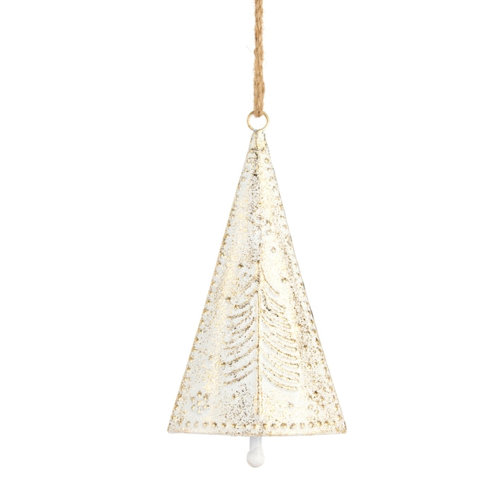10.25" Gold Brush Ivory Tree Bell