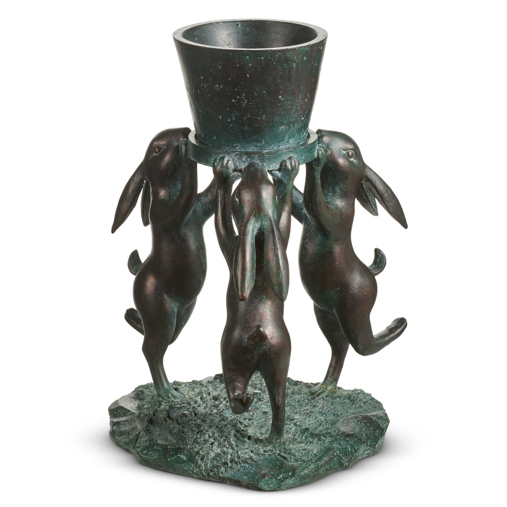 13" Antiqued Bunny with Container