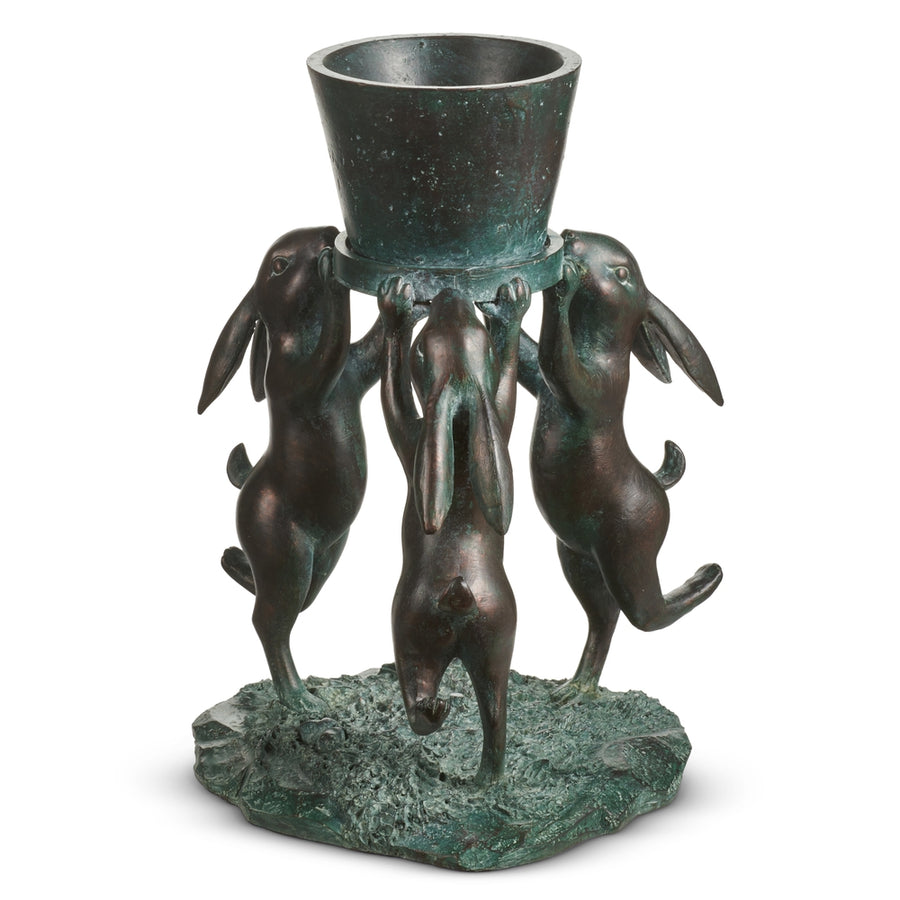 13" Antiqued Bunny with Container