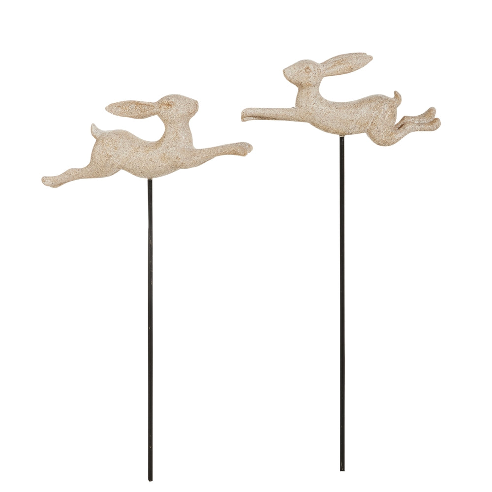 14.75" Leaping Bunny Decorative Stake