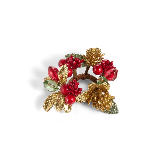3.5" Red and Gold Candle Ring