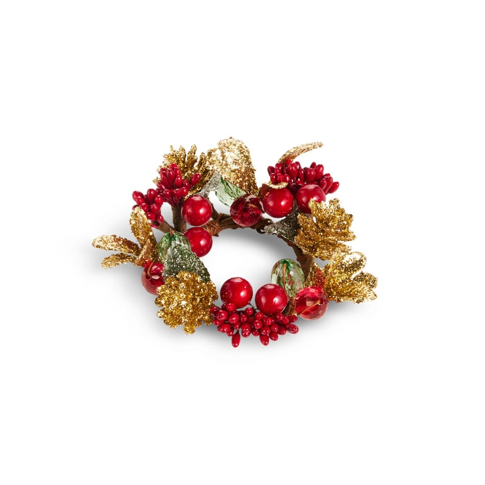4" Red and Gold Candle Ring