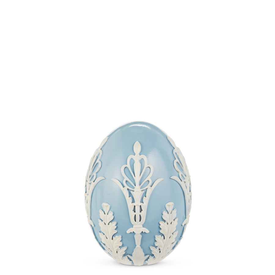 6.5" Blue Fretwork Egg