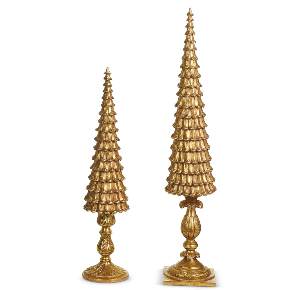 24" Gold Pinecone Tree on Base