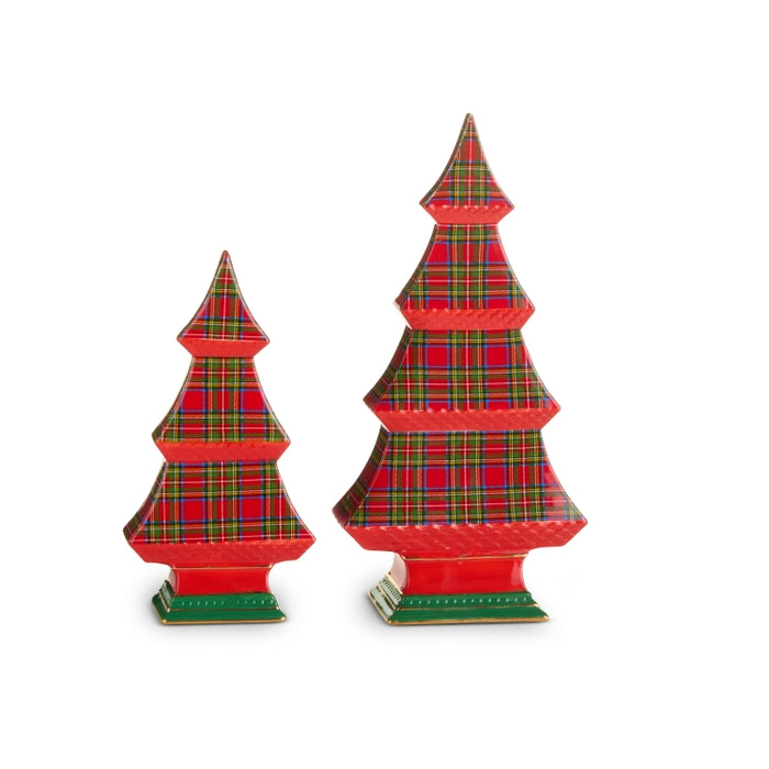 12.5" Plaid Tabletop Trees