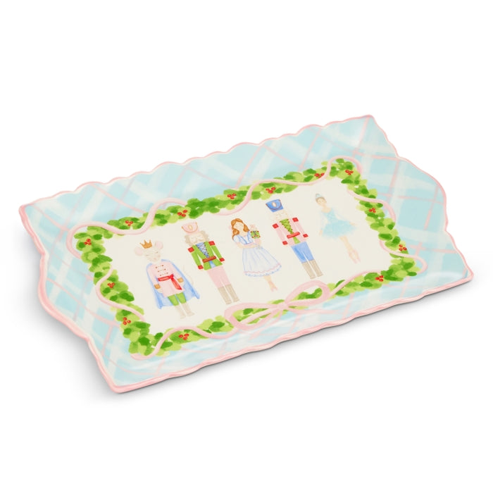 13" Pastel Plaid Nutcracker Ballet Ruffle Tray