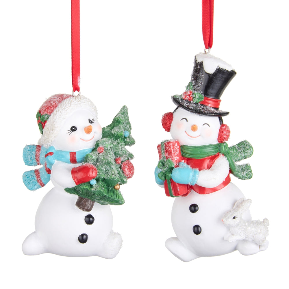 4.75" Happy Snow Couple Ornament