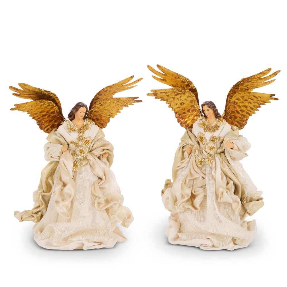 10" Gold and Ivory Angel Tree Topper