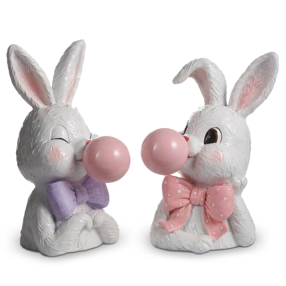 10" Bowtie Bunnies Blowing a Bubble