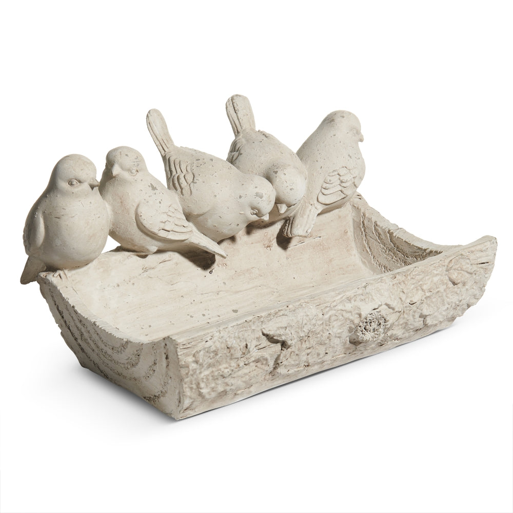 10.75" Concrete Look Bird Bath