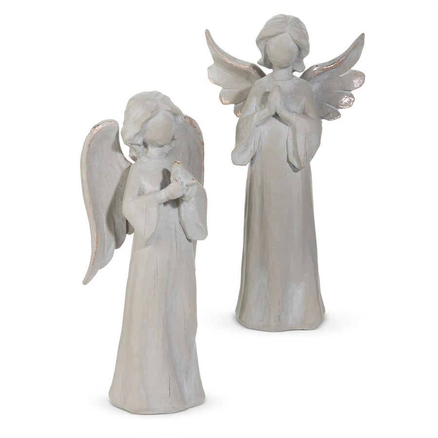 9" Concrete Look Angel