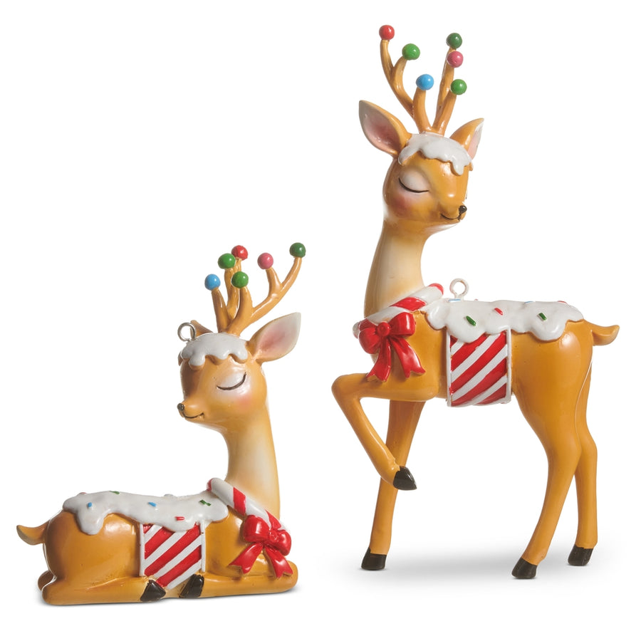 7.5" Frosted Deer Ornaments