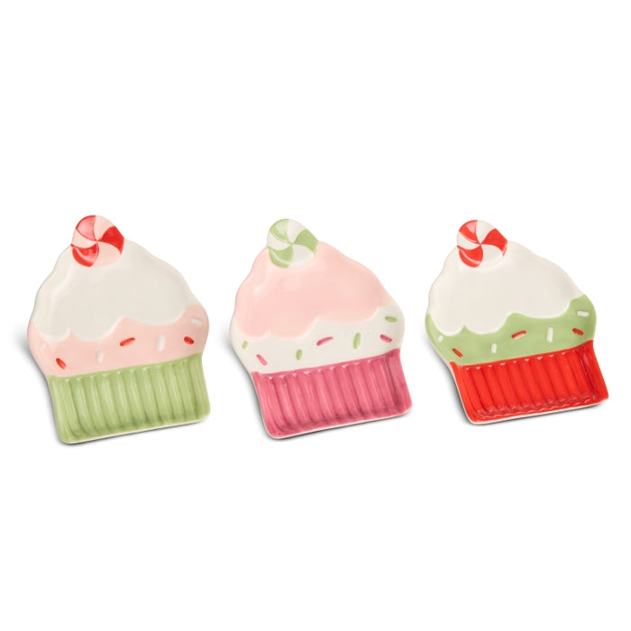 Cupcake Plate 7 Inch Pink Polyresin