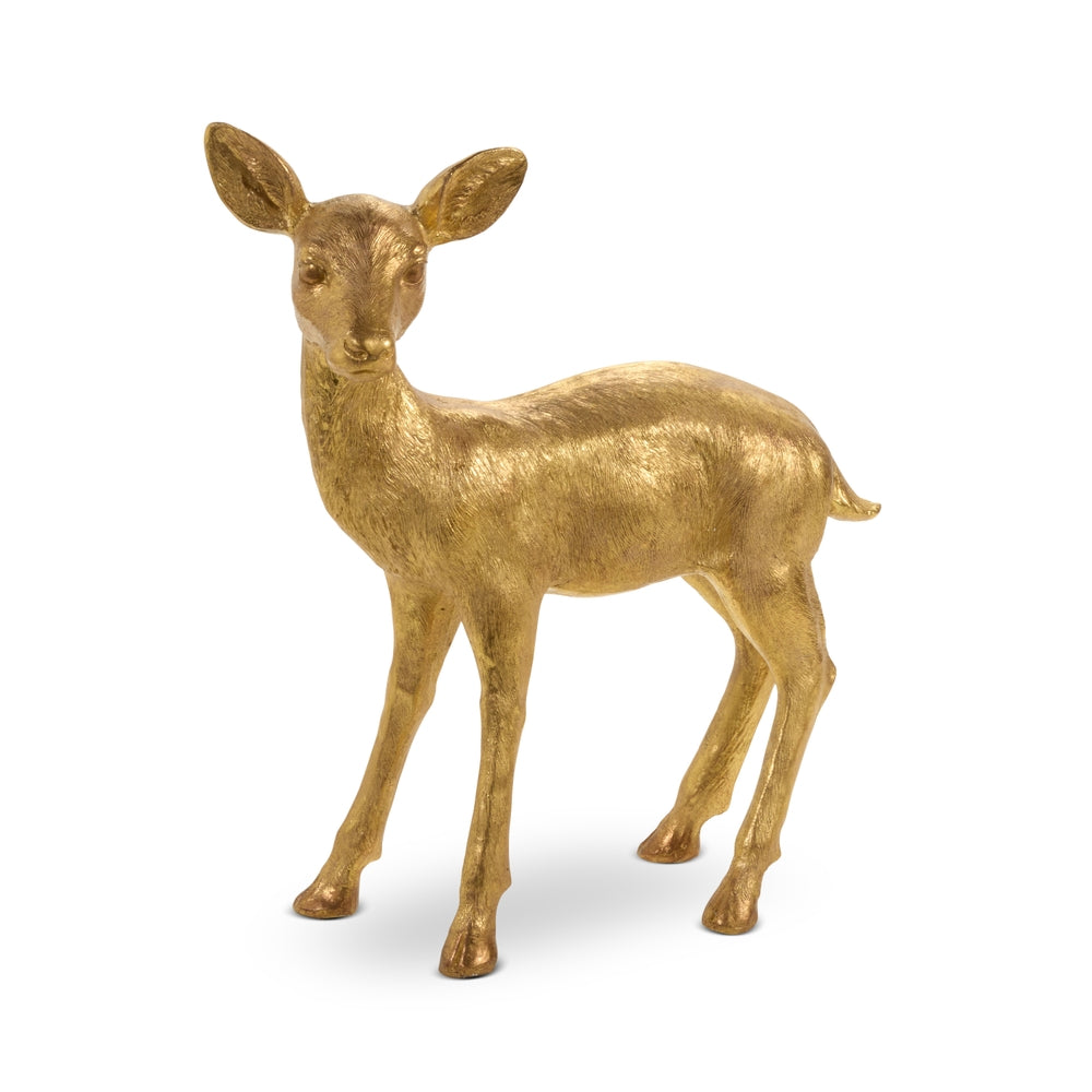 25" Gold Standing Fawn Statue