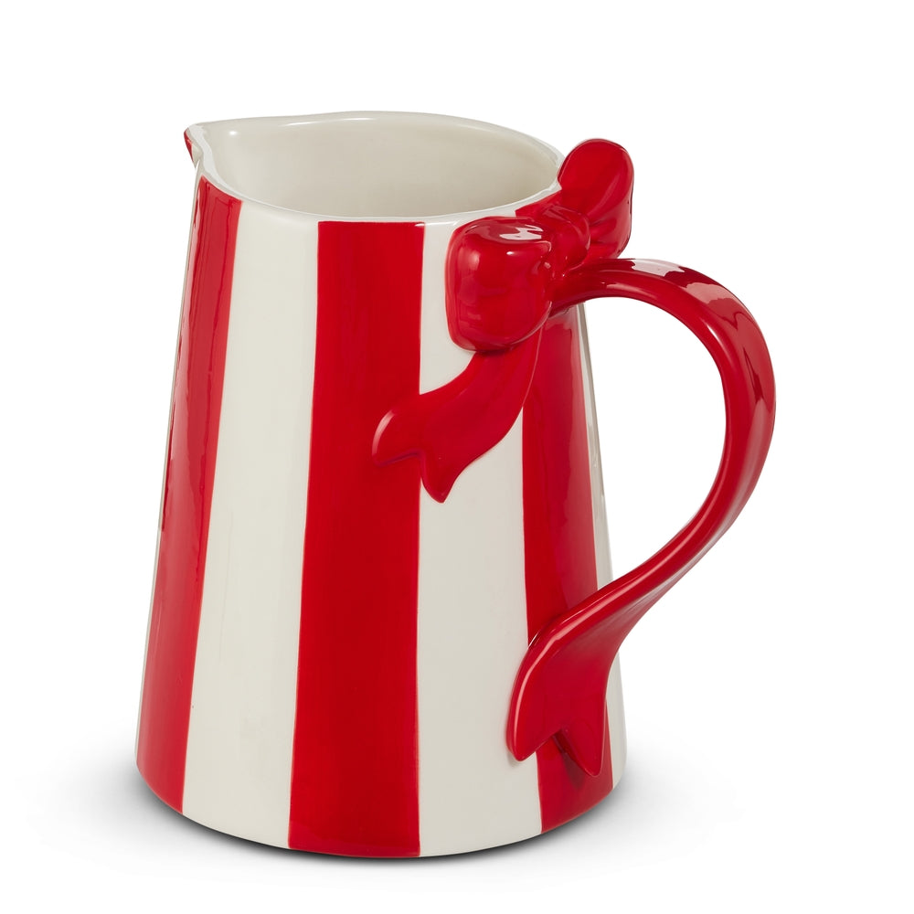 9" Striped Bow Pitcher