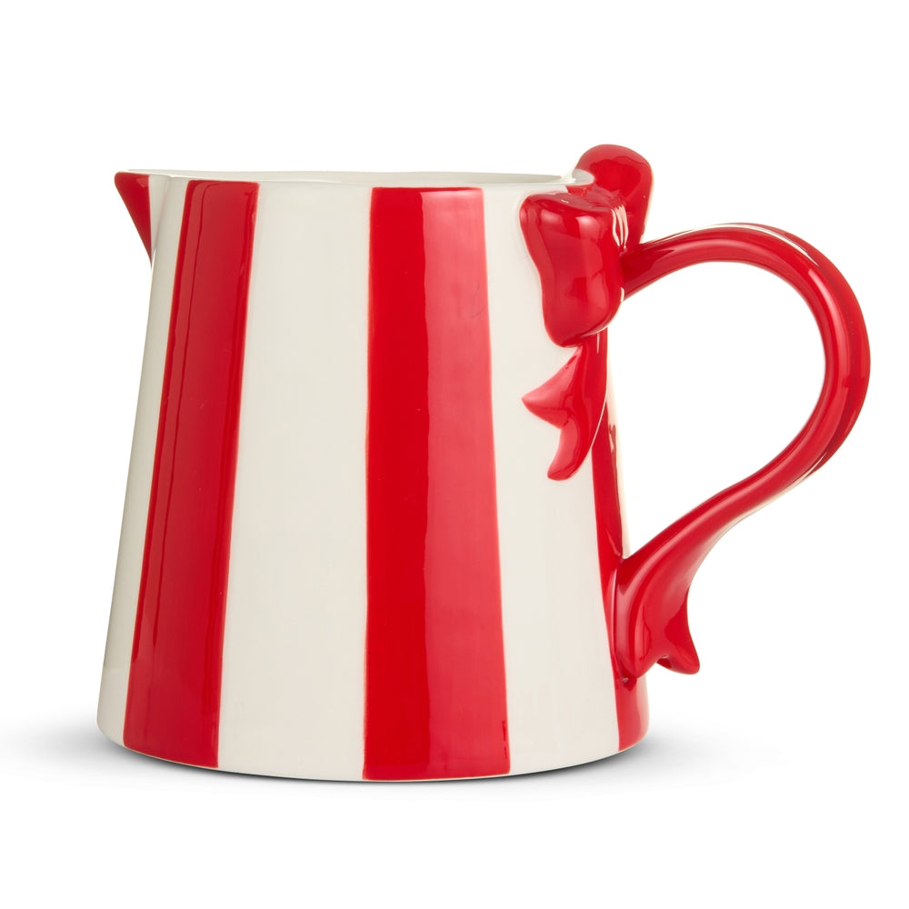 8" Striped Bow Pitcher