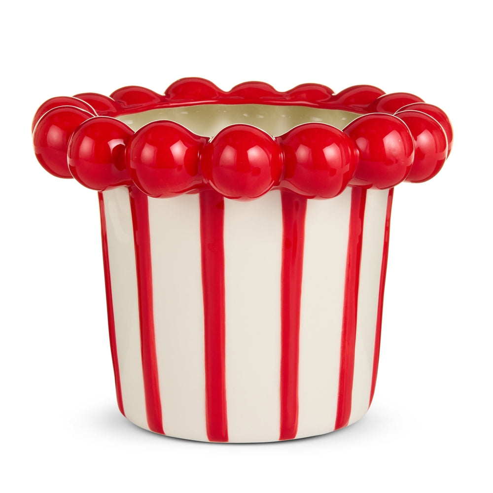 8" Striped Ball Planter