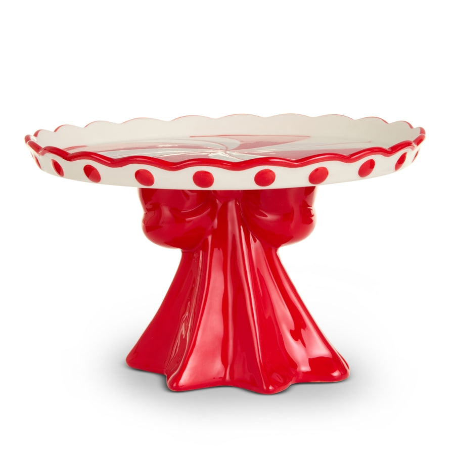 9" Scalloped Bow Cake Stand