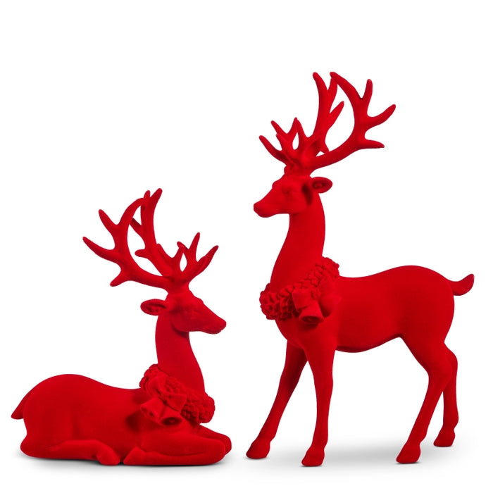 12.5" Flocked Deer