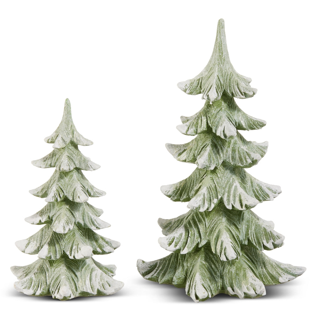 9" Snow Tipped Light Green Trees