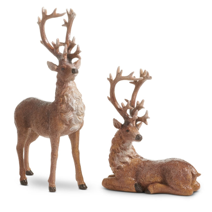 13.75" Glitter Snow Deer
