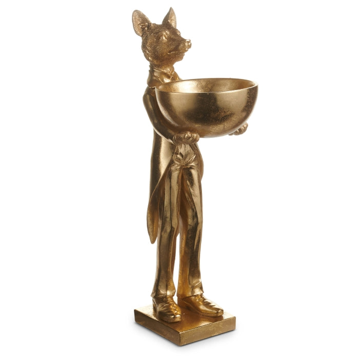 18.75" Gold Fox Butler with Bowl