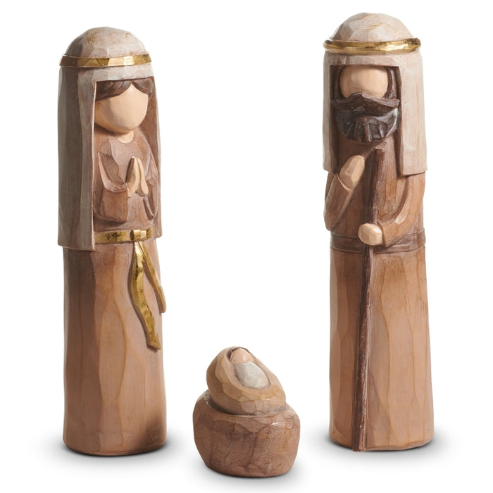 12" Carved Holy Family