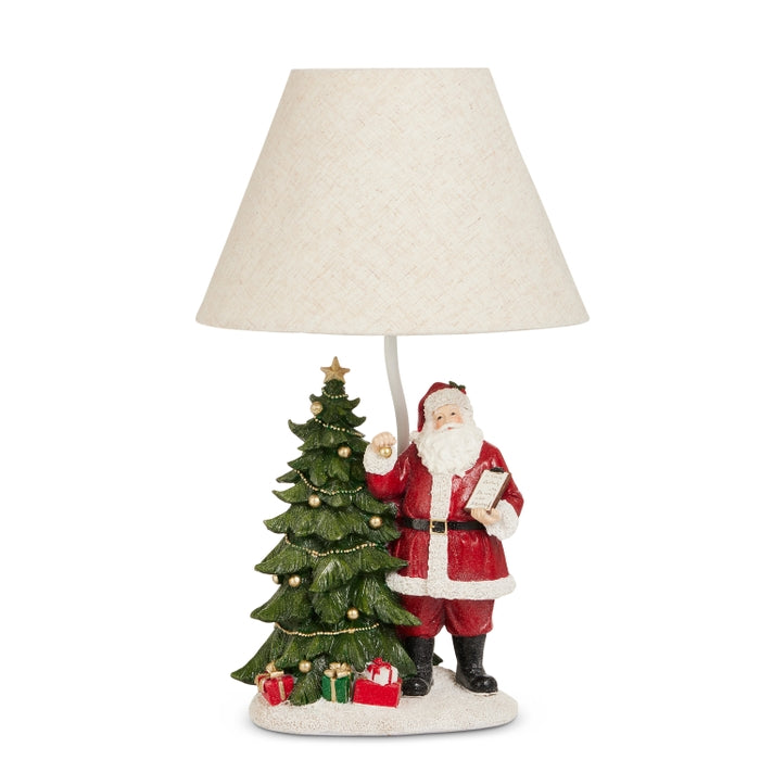 18.5" Checking It Twice Santa Lamp with Shade