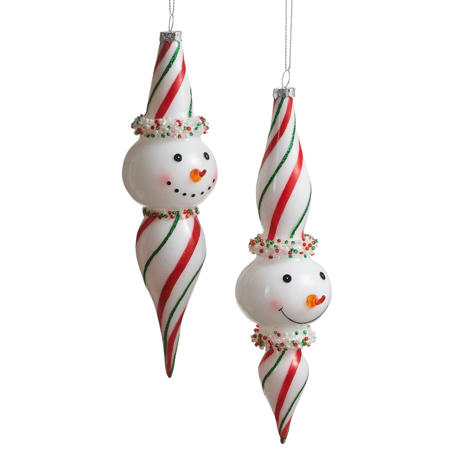 8" Candy Snowman Finial Ornaments