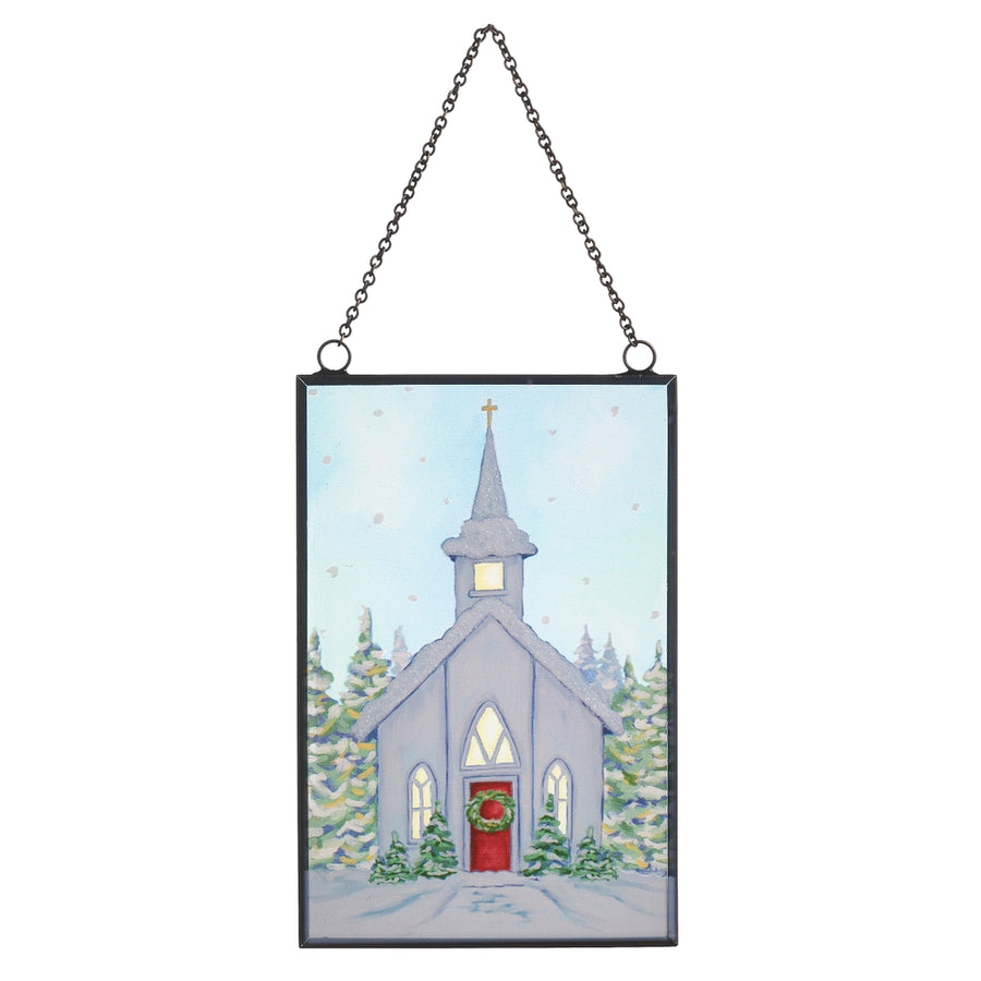 6" Winters Grace Rectangle Ornament