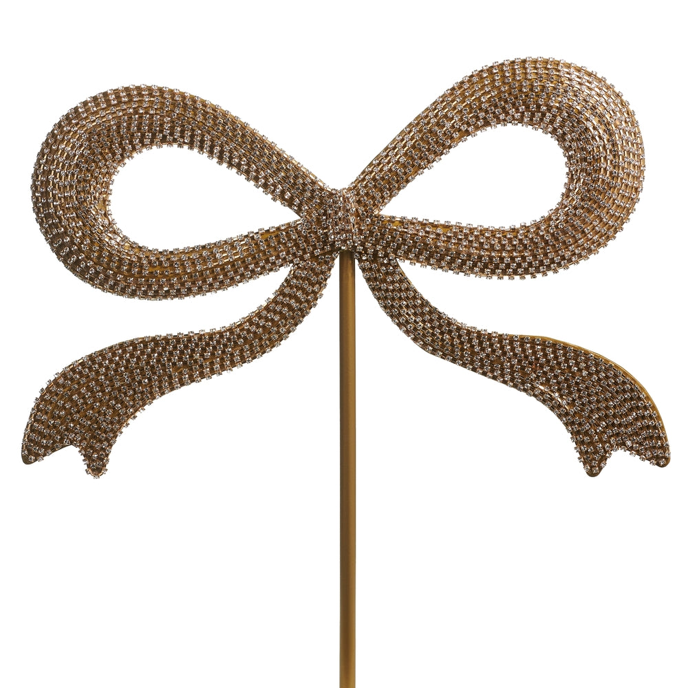 15.5" Gold Jewel Bow Tree Topper