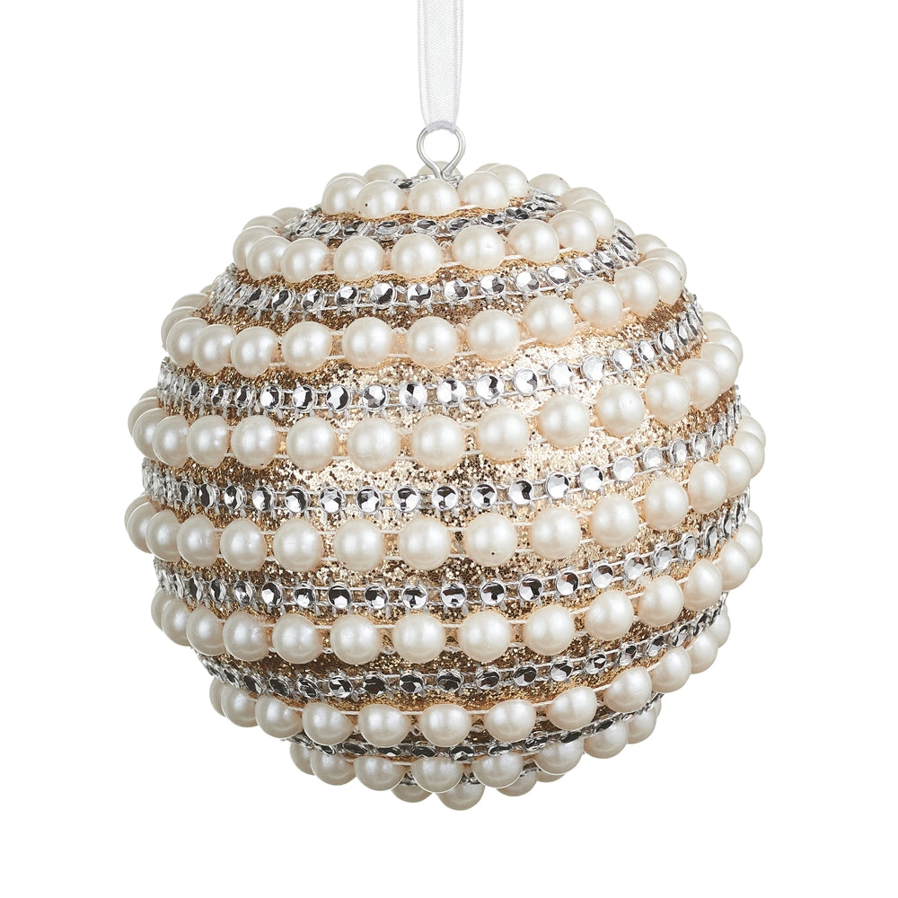 4" Pearled Ball Ornament