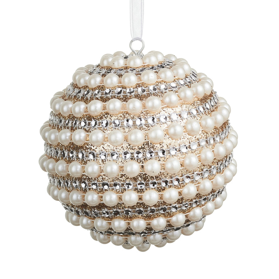 4" Pearled Ball Ornament