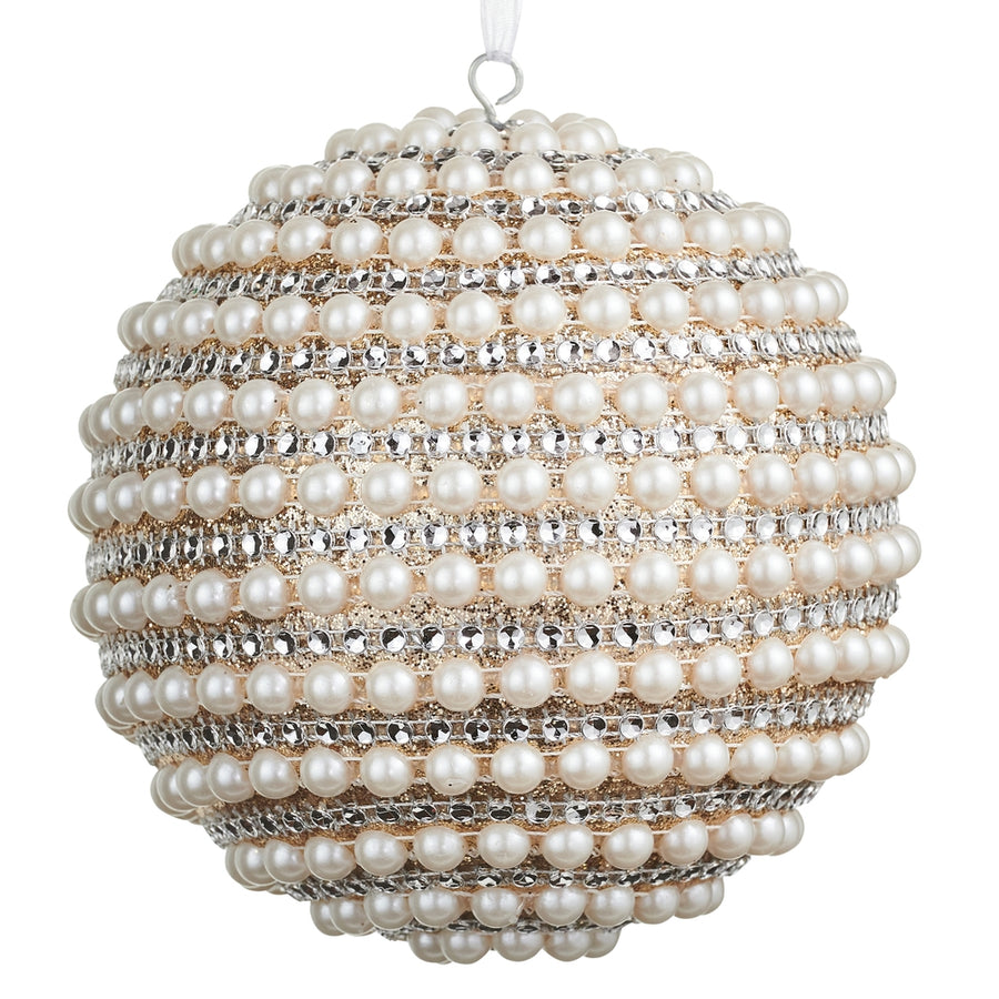 5" Pearled Ball Ornament