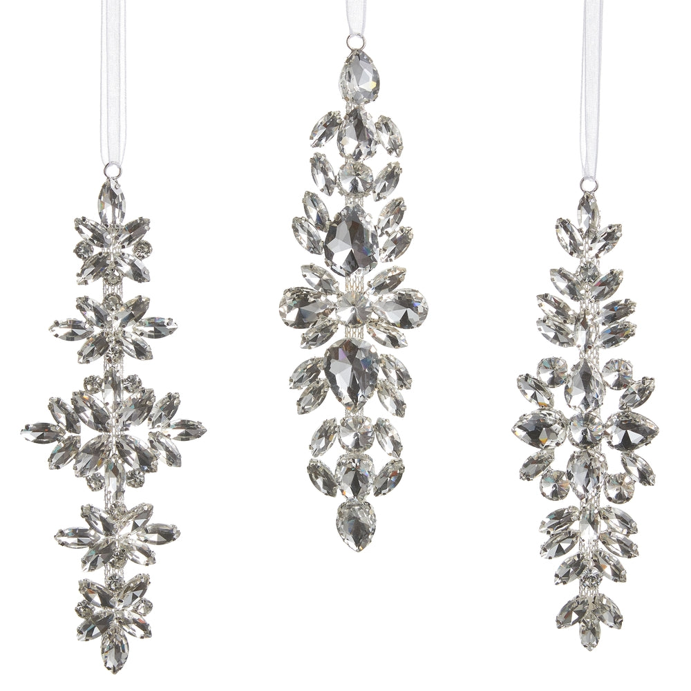 6.5" Clear Jewel Drop Ornament