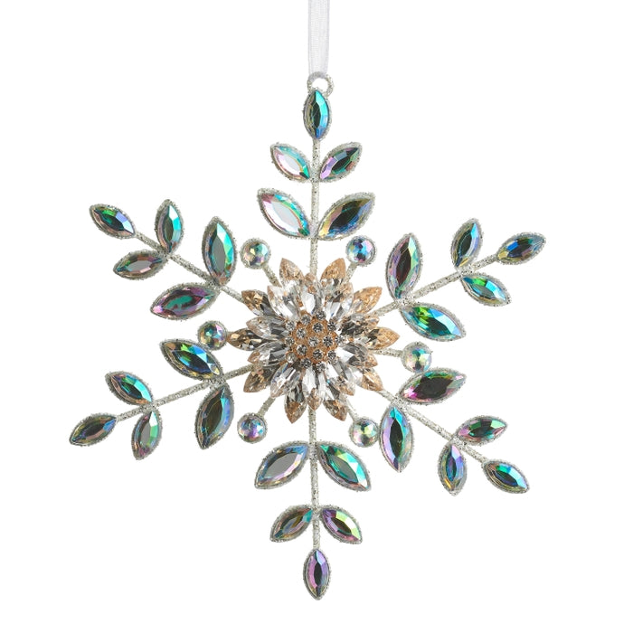 6" Iridescent Jewel Snowflake Ornament